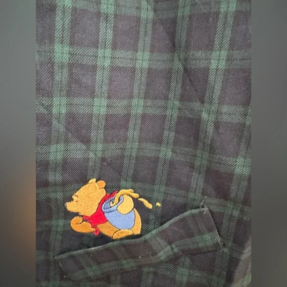 Vintage Disney Pooh Plaid Jumper Dress Winnie the Pooh Embroidered Size M - Picture 5 of 6
